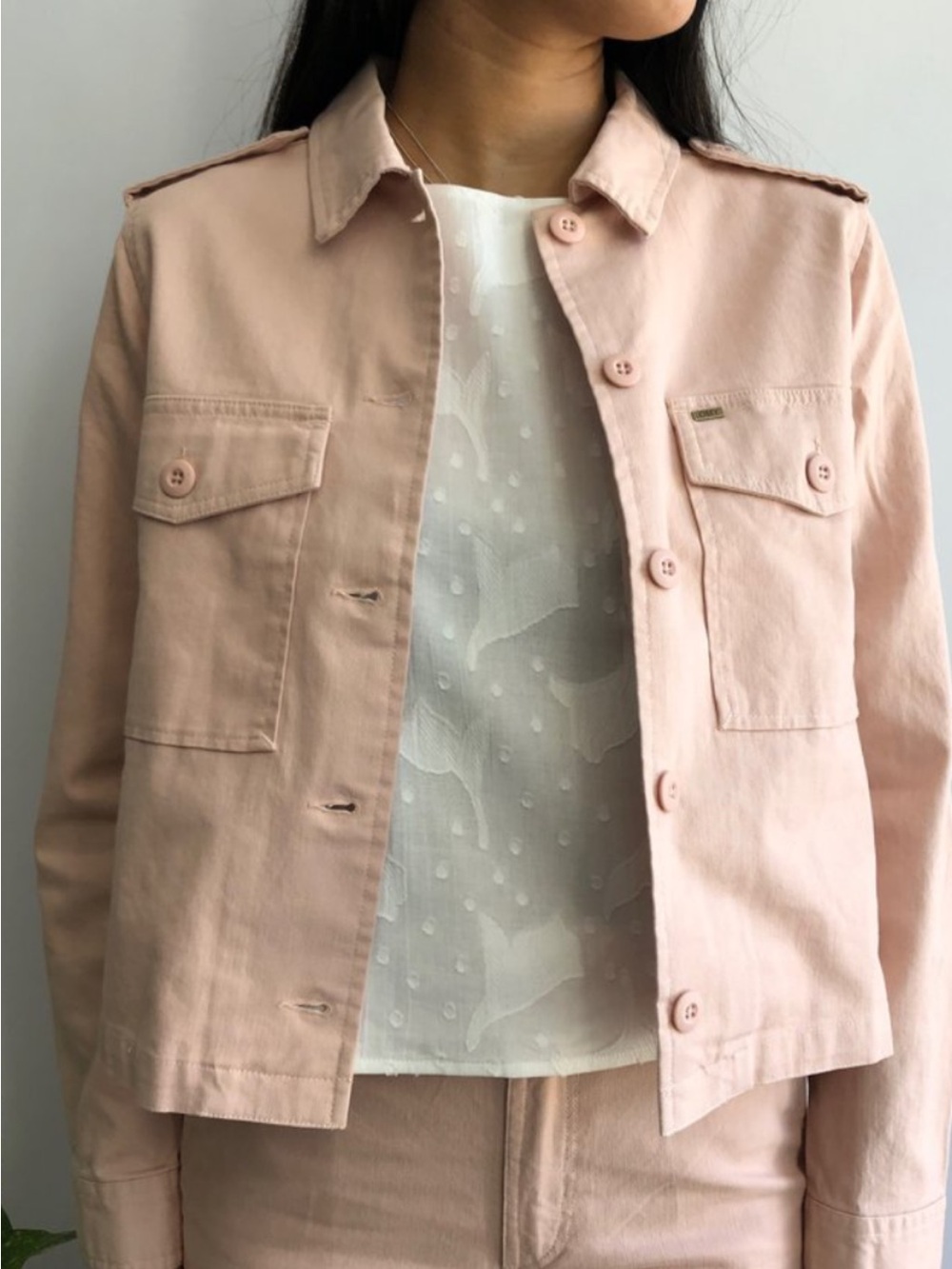 Obey Noa Utility nude pink Jean Jacket